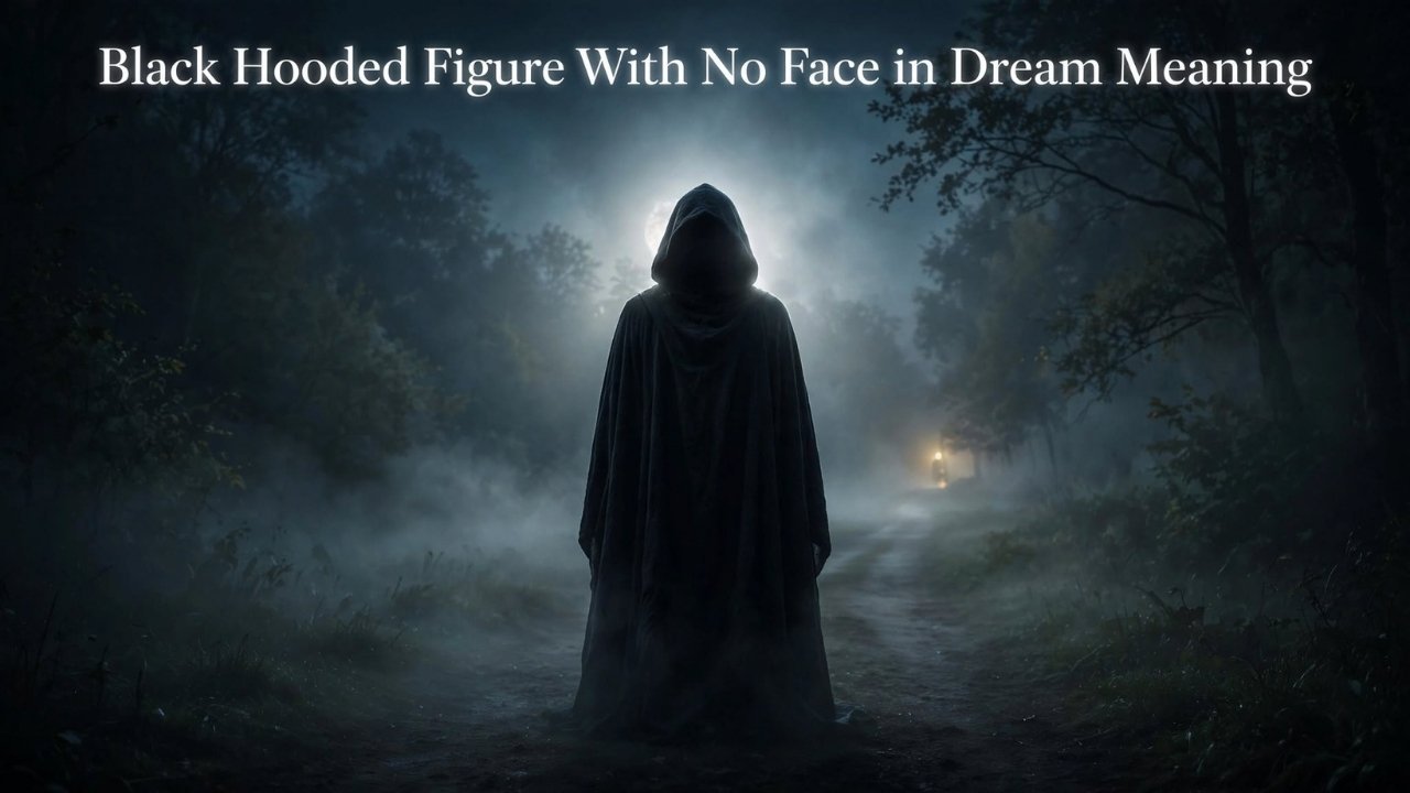 Did a black hooded figure with no face in dream meaning leave you afraid to close your eyes again?