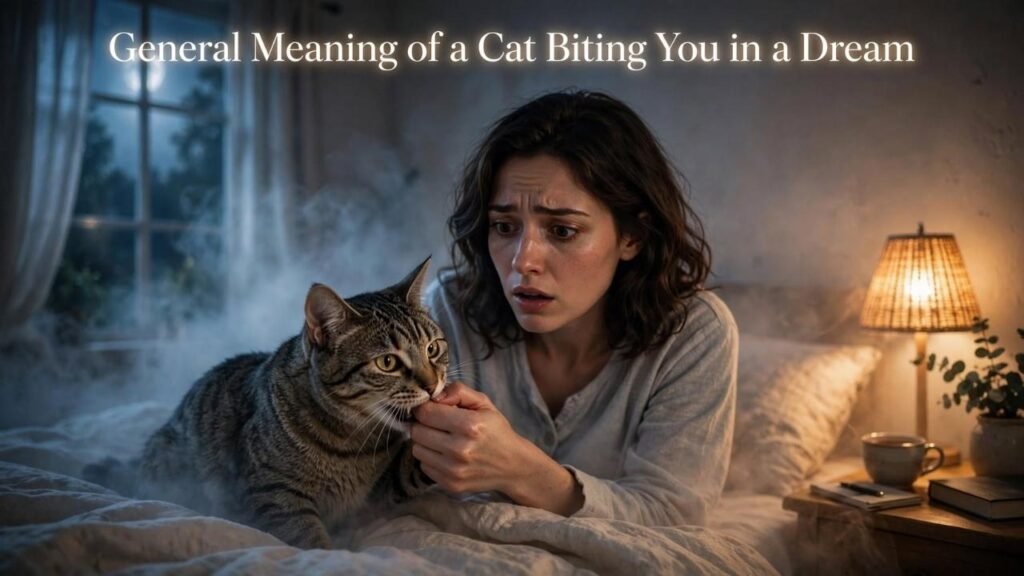 General Meaning of a Cat Biting You in a Dream